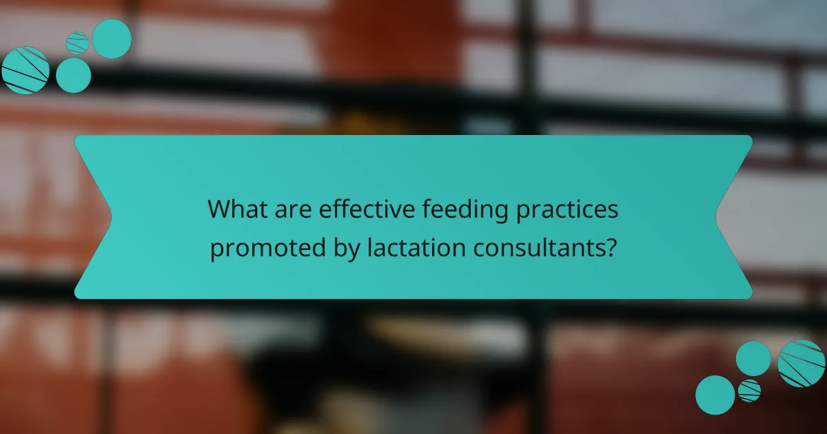 What are effective feeding practices promoted by lactation consultants?
