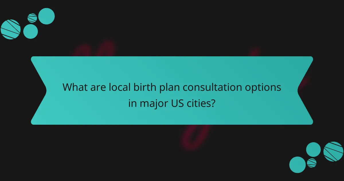 What are local birth plan consultation options in major US cities?