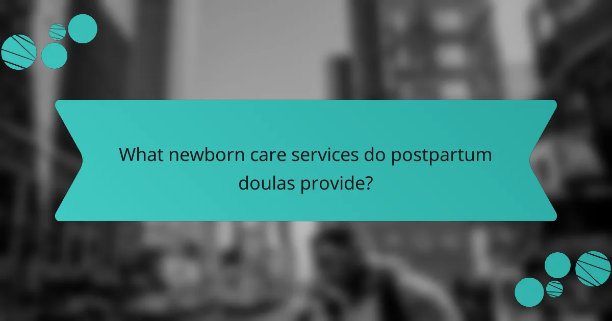 What newborn care services do postpartum doulas provide?